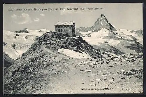 AK Matterjoch, Hotel Gornergrat mit dem Matterhorn