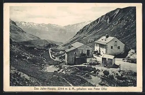 AK Julier-Hospiz, Betreiber Peter Uffer, Ansicht mit Talblick