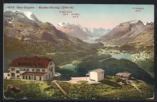 AK Muottas Muragl, Panorama mit Piz Della Magna, Piz Badile