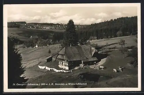 AK St. Georgen / Schwarzwald, Ortspanorama