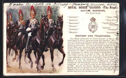 Künstler-AK The Royal Regiment of Horse Guards, The Blues