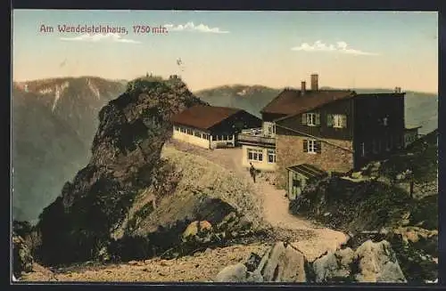 AK Wendelsteinhaus, Berghütte mit Aussichtsplattform