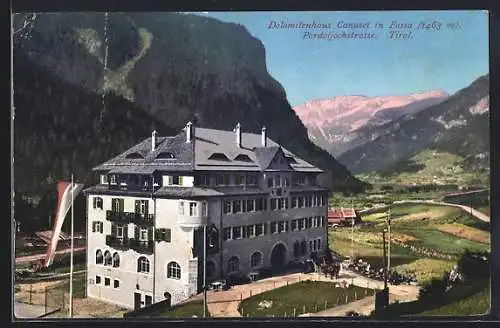 AK Canazei /Fassa, Dolomitenhaus an der Pordjochstrasse