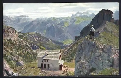 AK Ostertaghütte, Idylle in den Tiroler Dolomiten