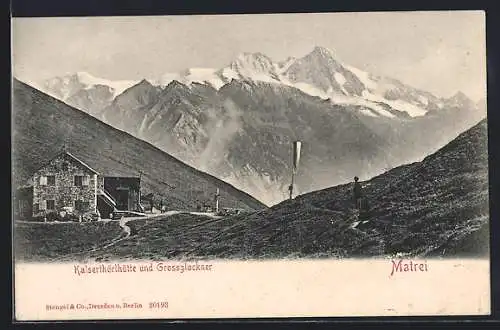 AK Kalserthörlhütte, Totalansicht mit Grossglockner in Matrei