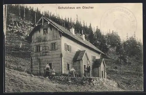 AK Schutzhaus am Ötscher mit Leuten