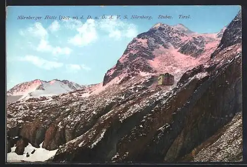 AK Nürnberger Hütte, Blick auf die Hütte und Umgebung