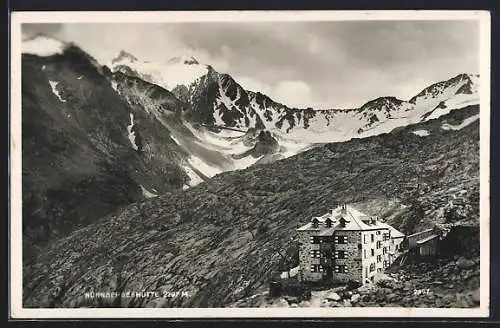 AK Nürnberger Hütte, Berghütte mit Blick auf Feuersteine