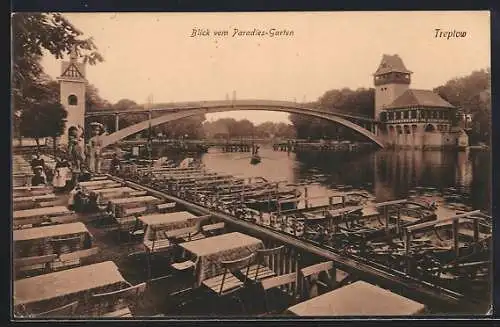 AK Berlin-Treptow, Gasthaus Paradies-Garten & Brücke