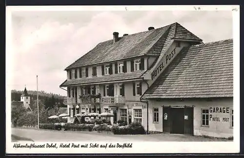 AK Dobel / Enz, Hotel Post mit Sicht auf das Dorfbild