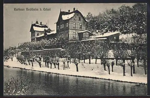 AK Hochheim b. Erfurt, Kurhaus im Schnee