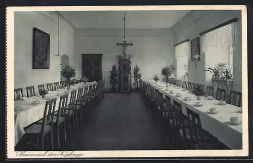 AK Wettenhausen, Unterrichts- und Erziehungsanstalt der Dominikanerinnen, Speisesaal der Zöglinge, Innenansicht