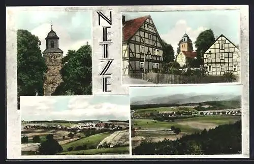 AK Netze / Waldeck, Gesamtansicht, Strassenpartie, Kirche