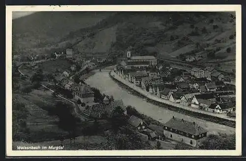 AK Weisenbach im Murgtal, Teilansicht mit Kirche