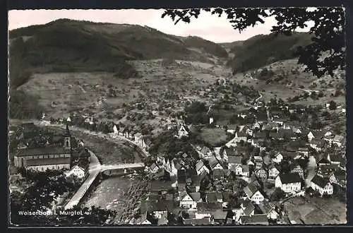AK Weisenbach i. Murgtal, Teilansicht mit Kirche