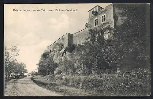 AK Waldeck / Hessen, Auffahrt zum Schloss Waldeck