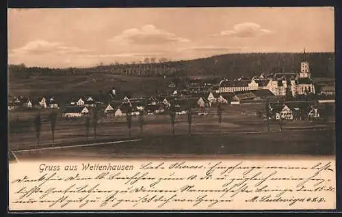 AK Wettenhausen, Ortsansicht mit Umgebung