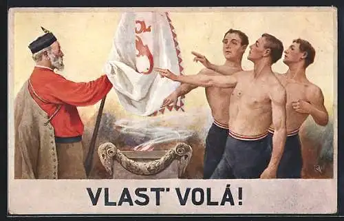 AK Vlast Vola! Turner bei der Eröffnung des Turnfestes, Sokol