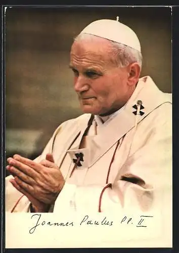 AK Papst Johannes Paul II. in betender Haltung