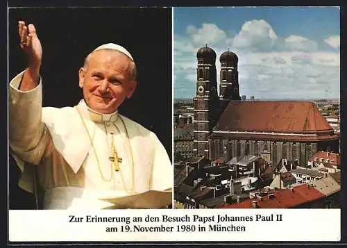 AK Besuch Papst Johannes Pauls II. in München 1980