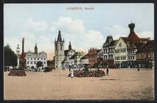 AK Leitmeritz / Litomerice, Namesti, Marktplatz, Radnice