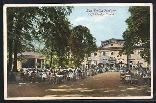 AK Teplitz Schönau / Teplice, Cafe Schlossgartensaal