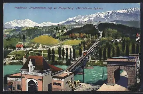 AK Innsbruck, Drahtseilbahn auf die Hungerburg, Mariabrunn