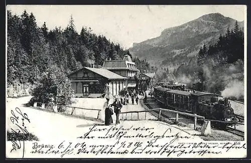 AK Brünig, Eisenbahnen am Bahnhof