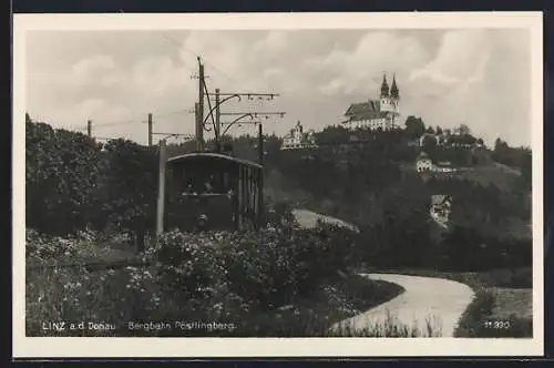 AK Linz / Donau, Bergbahn Pöstlingberg