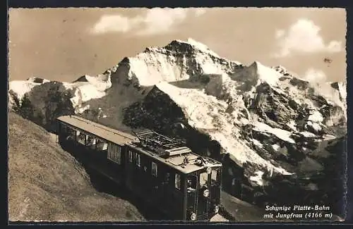 AK Schynige Platte-Bahn mit Jungfrau