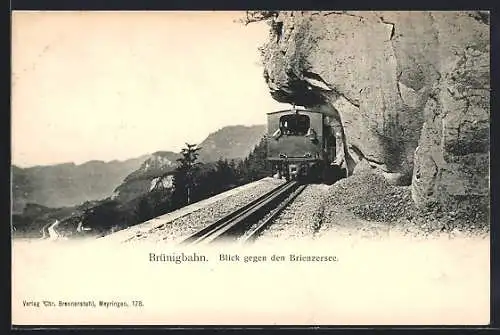 AK Brünigbahn, Blick gegen den Brienzersee