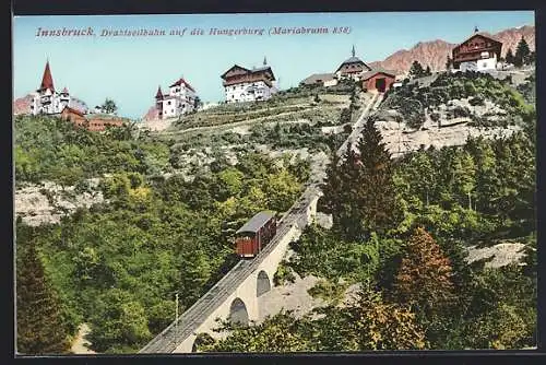 AK Innsbruck, Drahtseilbahn auf die Hungerburg, Mariabrunn