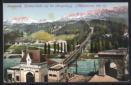 AK Innsbruck, Drahtseilbahn auf die Hungerburg, Mariabrunn