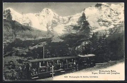 AK Grütschalp, Mürrenbahn mit Berggipfeln