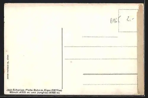 AK Schynige Platte-Bahn mit Eiger, Mönch und Jungfrau