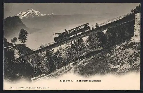 AK Rigi-Bahn auf der Schnurtobelbrücke