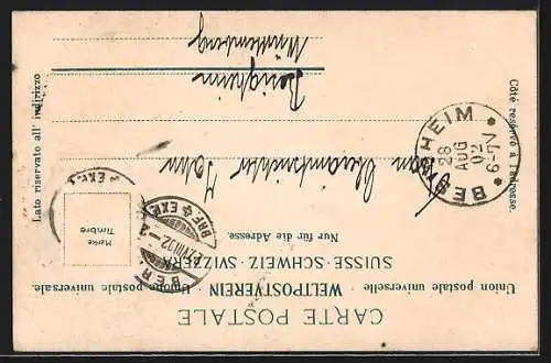 AK Jungfraubahn, Panorama mit Bergbahn, um 1900