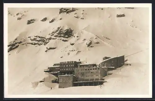 AK Schneefernerhaus, Blick auf die Berghütte