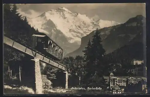 AK Interlaken, Teilansicht mit Harderbahn