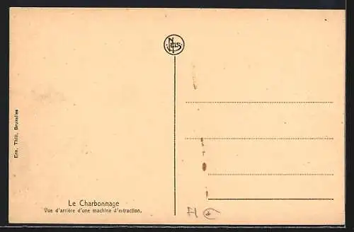 AK Le Charbonnage, vue d`arriere d`une machine d`extractions