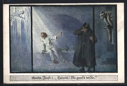 Künstler-AK Ernst Kutzer: Goethe, Faust I. - Heinrich! Mir graut`s vor dir