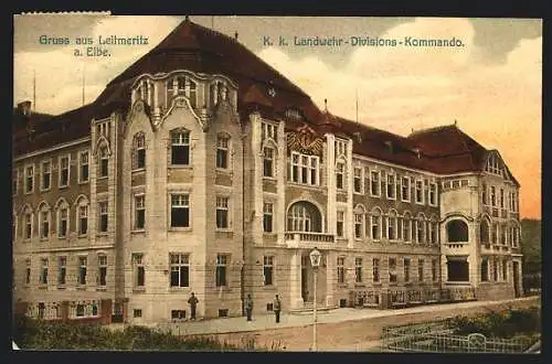 AK Leitmeritz / Litomerice, K. k. Landwehr-Divisions-Kommando