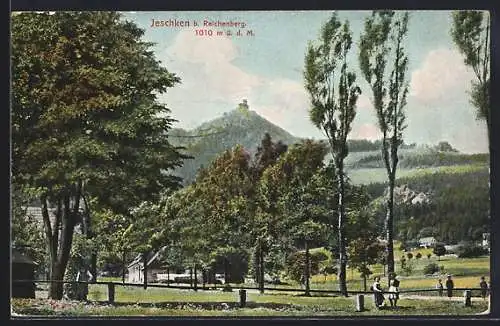 AK Reichenberg / Liberec, Blick auf den Jeschken