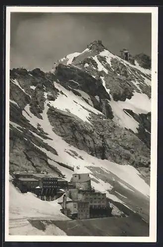 AK Schneefernerhaus, Gesamtansicht mit Bayrischer Zugspitzbahn