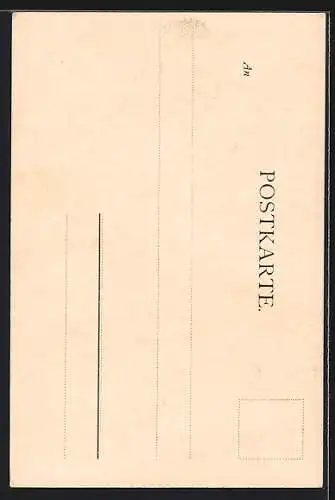 Künstler-AK Franz Doubek: Schuhplattl, Junger Bub spielt auf Saiteninstrument am Tisch sitzend