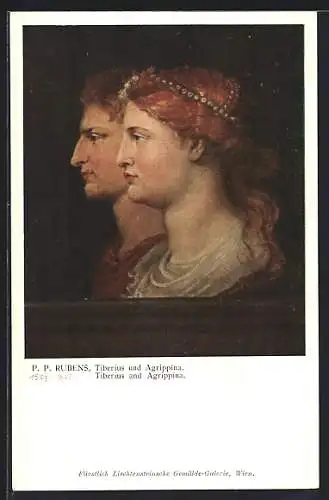 Künstler-AK Tiberius und Agrippina in Profilansicht