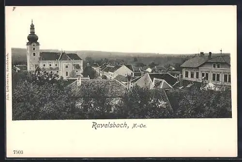 AK Ravelsbach /N.-Oe., Teilansicht mit Kirche