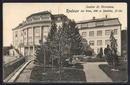 AK Rodaun bei Wien, Institut St. Christiana mit Gartenanlagen