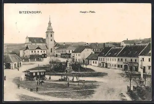 AK Sitzendorf, Blick über den Haupt-Platz