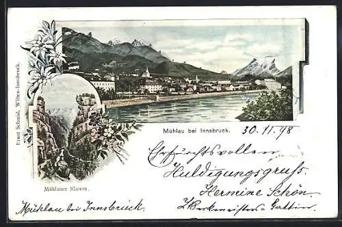 AK Innsbruck, Mühlau, Mühlauer Klamm